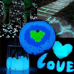 20000pcs Glow In The Dark Stones Luminous Sand for Halloween Decor Micro Landscape Bonsai Pathway Lawn Yard Luminous Resin Rocks Fish Tank Aquarium Decor 3-5mm