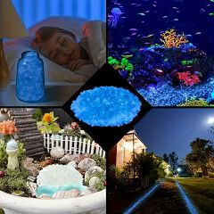 20000pcs Glow In The Dark Stones Luminous Sand for Halloween Decor Micro Landscape Bonsai Pathway Lawn Yard Luminous Resin Rocks Fish Tank Aquarium Decor 3-5mm