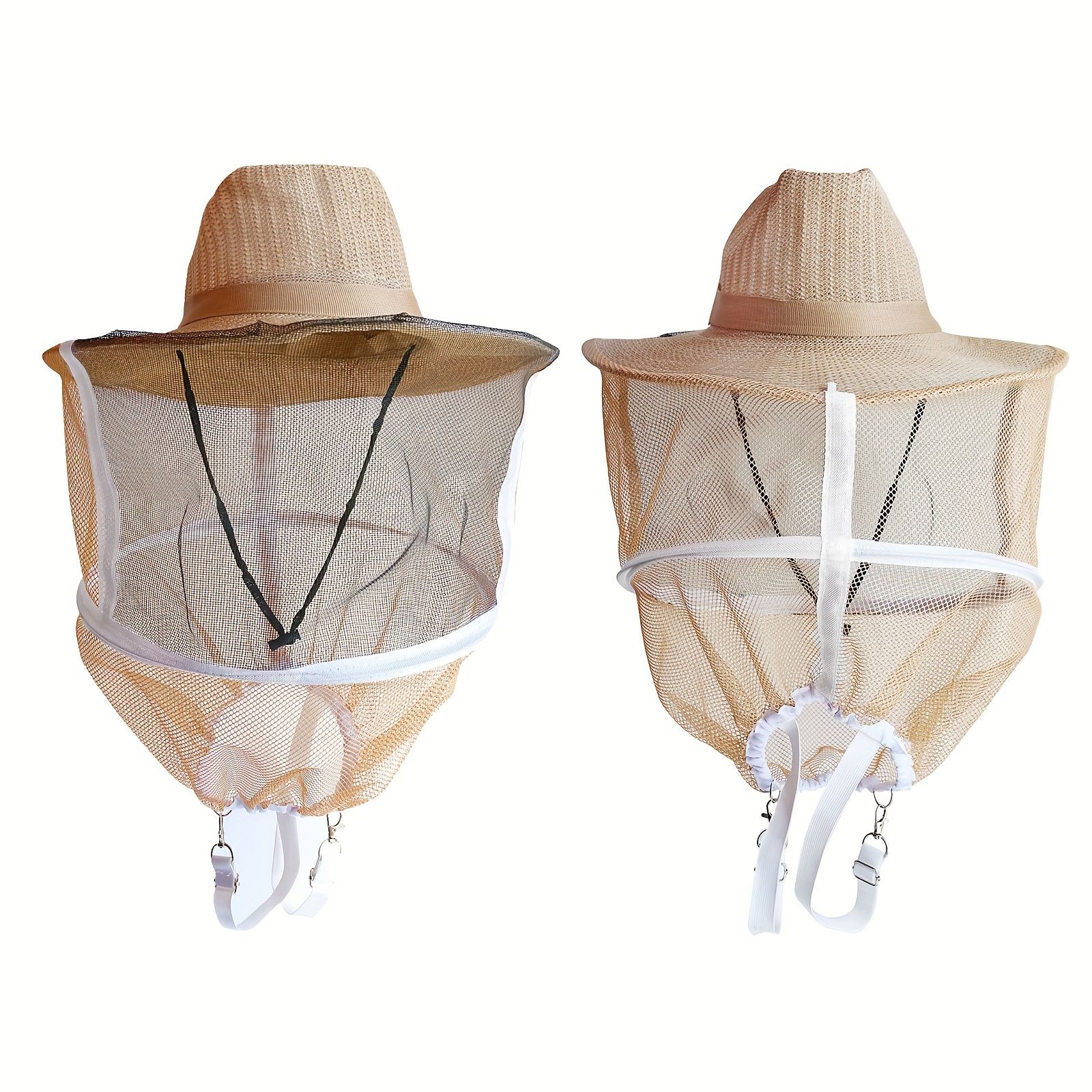 2pcs Set Beekeeper Anti Hat Beehive Beekeeping Cowboy Hat Mosquito Insect Net Veil Head Face Protector Beekeeper Equipment Professional Beekeeping Kit