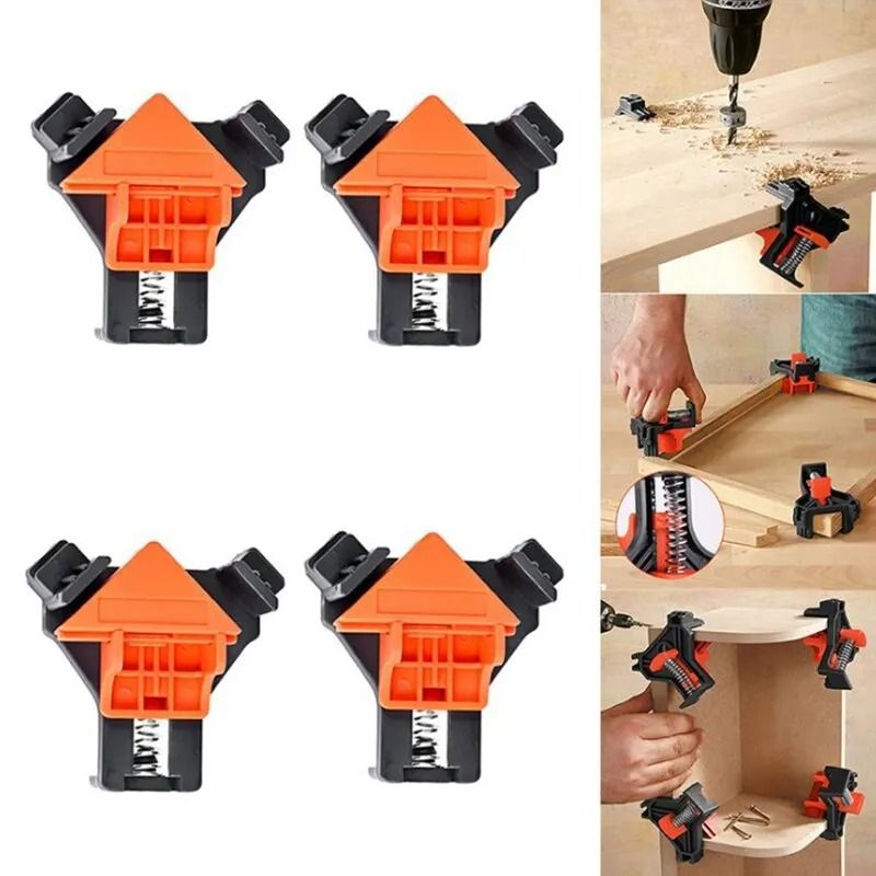4PCS/Set 90° Woodworking Adjustable Corner Clamps Right Angle Clamp Holder with Adjustable Hand Tools for Woodworking Project Picture Frames