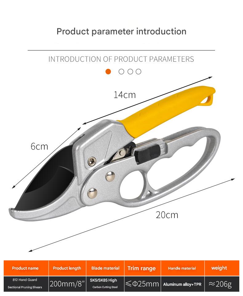 3X Speed Pruning Shears, High Carbon Steel Garden Scissors, Multifunctional Manual Pruning Tools for Fruit Trees, Vegetables, and Flowers, Modern Style, Durable Carbon Steel, for Gardens and Patios