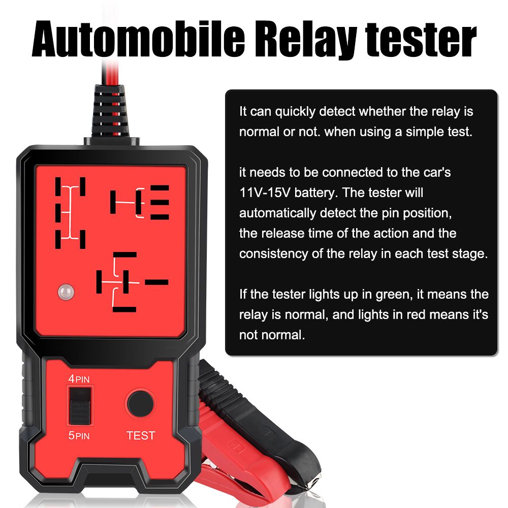 Universal Car Relay Tester Voltage 12V Automotive Electronic LED Indicator Light Car Battery Checker Diagnostic Tools Automotive Accessories