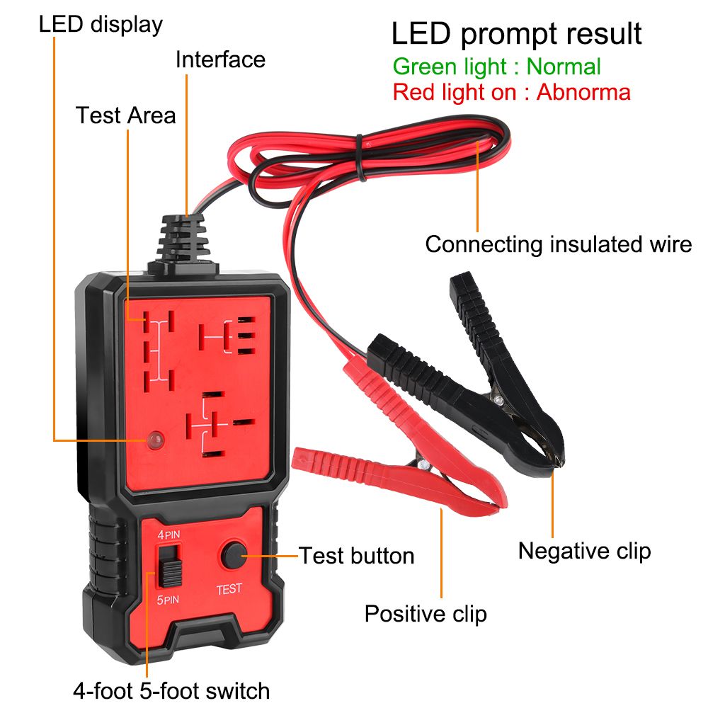 Universal Car Relay Tester Voltage 12V Automotive Electronic LED Indicator Light Car Battery Checker Diagnostic Tools Automotive Accessories