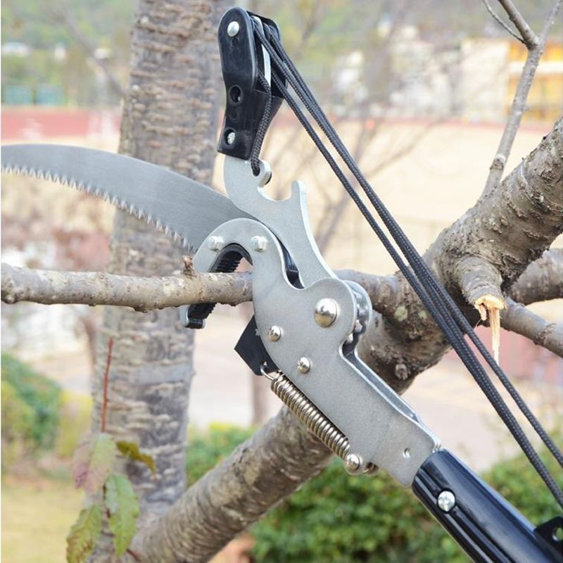 1pc 1PC High-Altitude Extension Lopper Branch Scissors Extendable Fruit Tree Pruning Shears with Rope Pulley Carbon Steel Blade for Orchard, Tree Trimming
