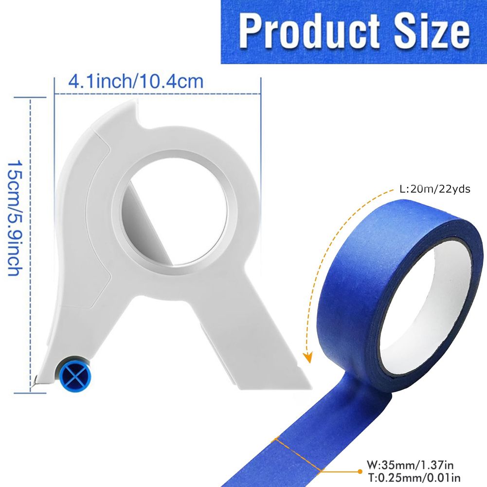 1pc New Painter Masking Tape Applicator Dispenser Machine Adhesive Tape with Tape Cutting Tool for Repair Beautify Crack in Tile Durable ABS Handheld Tape Applicator