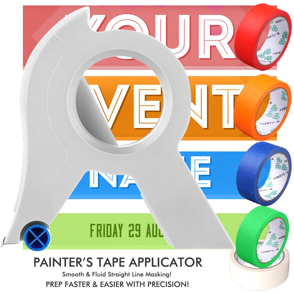 1pc New Painter Masking Tape Applicator Dispenser Machine Adhesive Tape with Tape Cutting Tool for Repair Beautify Crack in Tile Durable ABS Handheld Tape Applicator