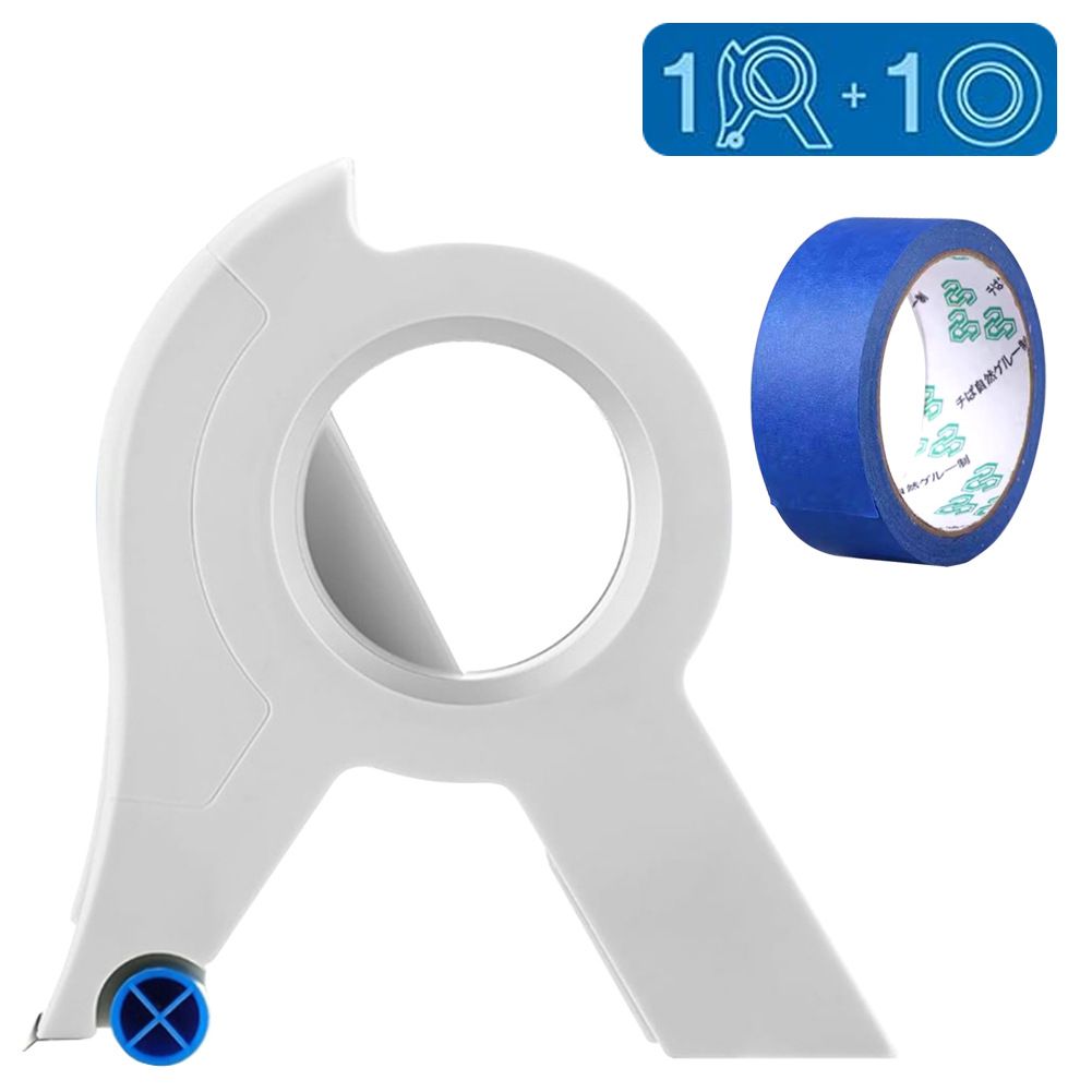 1pc New Painter Masking Tape Applicator Dispenser Machine Adhesive Tape with Tape Cutting Tool for Repair Beautify Crack in Tile Durable ABS Handheld Tape Applicator