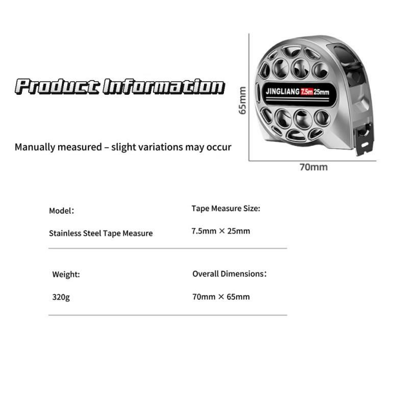 Stainless Steel Skeleton Premium Tape Measure – Waterproof & Rust-Proof, 5m/16.4ft Anti-Shock Durable Ruler ( Multiple Sizes Available )