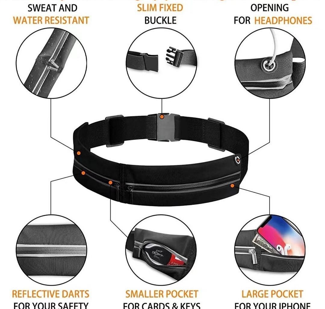 Running invisible waist bag sports phone bag women's and men's fitness bag outdoor equipment mini belt bag cycling climbing