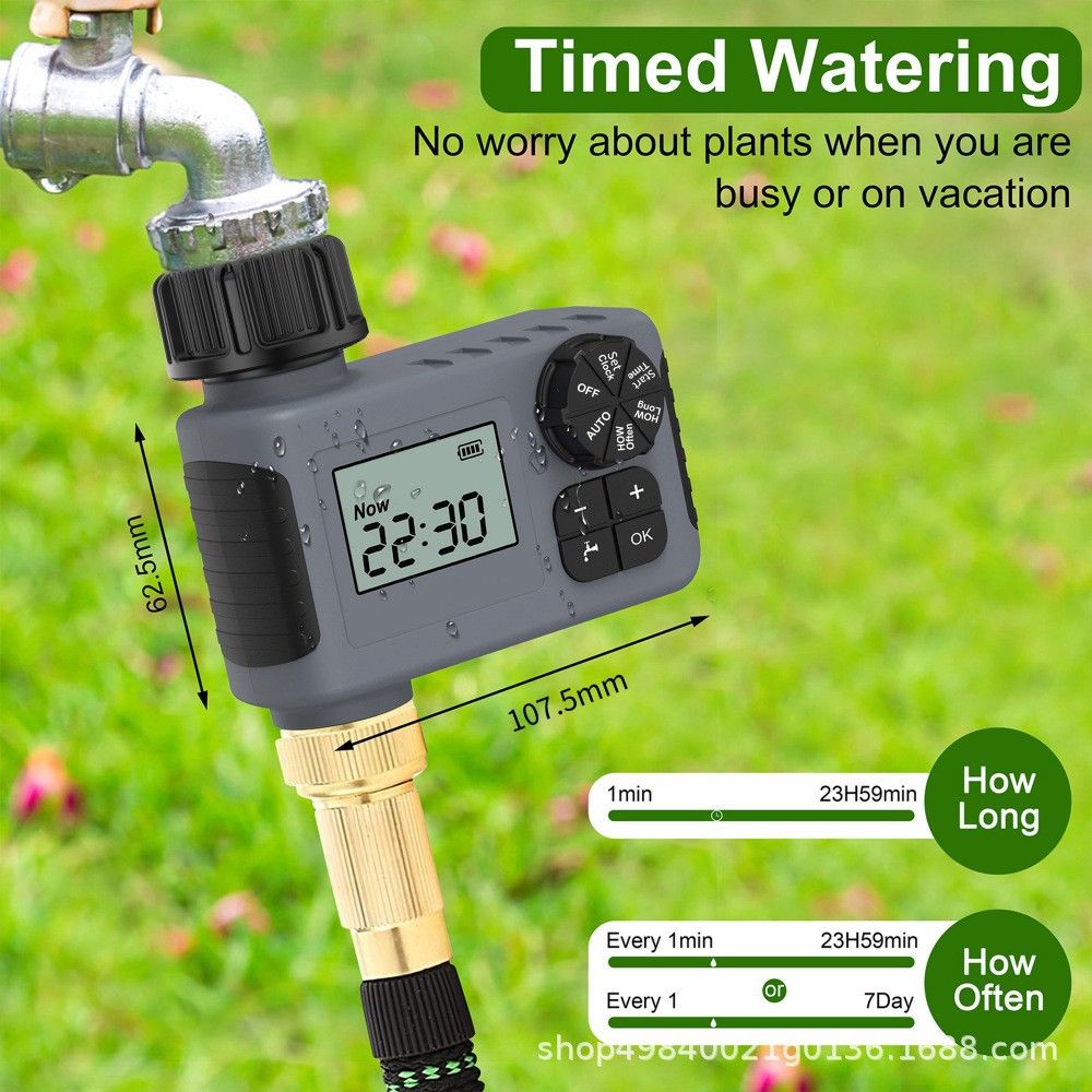 New Smart Irrigation Timer, Outdoor Garden Plant Watering Automatic Controller with Watering Knob