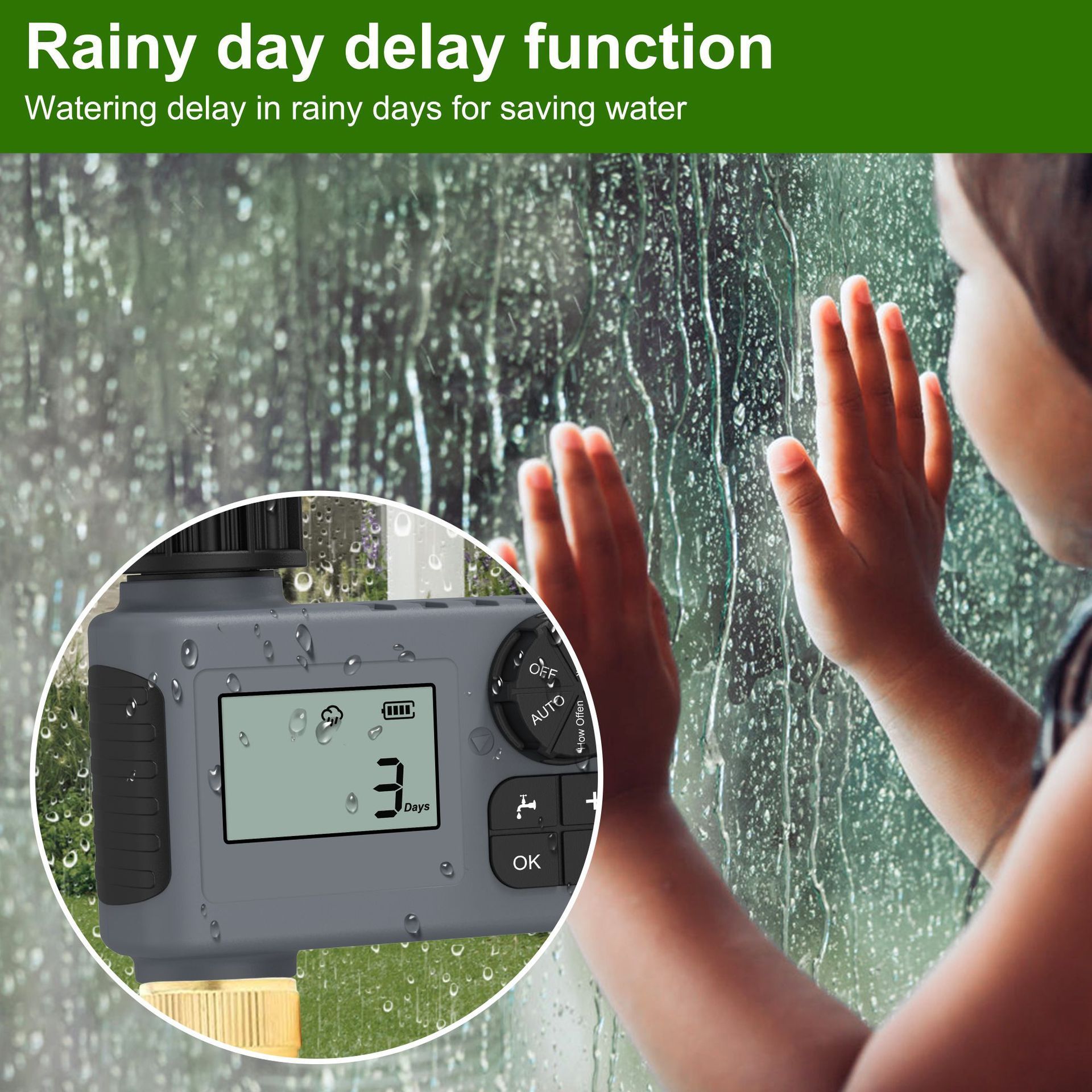 New Smart Irrigation Timer, Outdoor Garden Plant Watering Automatic Controller with Watering Knob