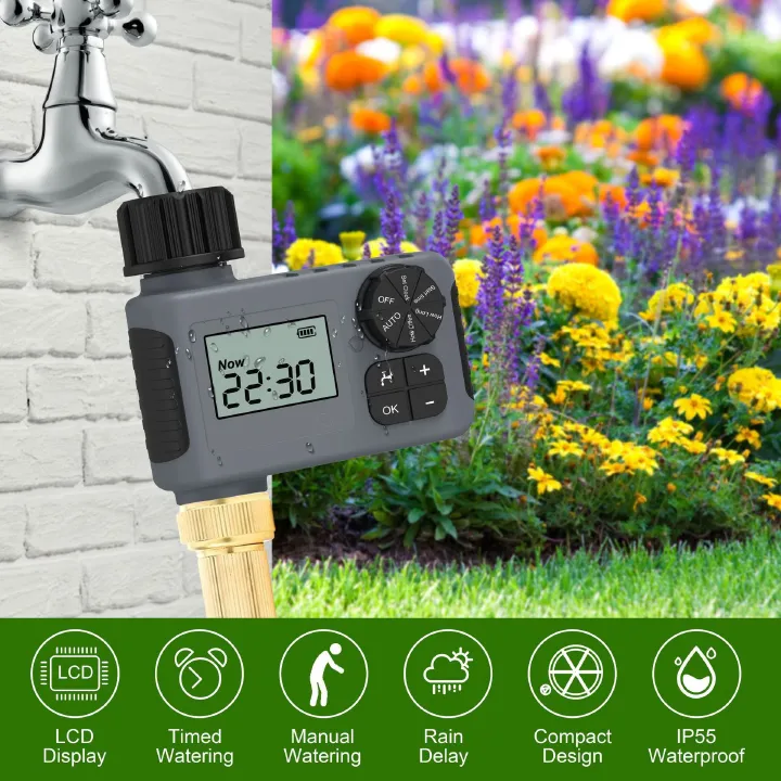 New Smart Irrigation Timer, Outdoor Garden Plant Watering Automatic Controller with Watering Knob