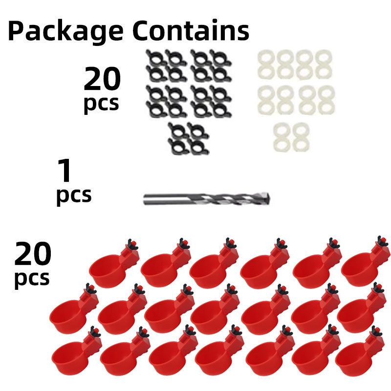 Automatic Poultry Drinking Bowl, Chicken Waterer, Chicken Drinking Cup & Connected Chicken Waterer – Essential Poultry Watering Equipment for Chicken Farming