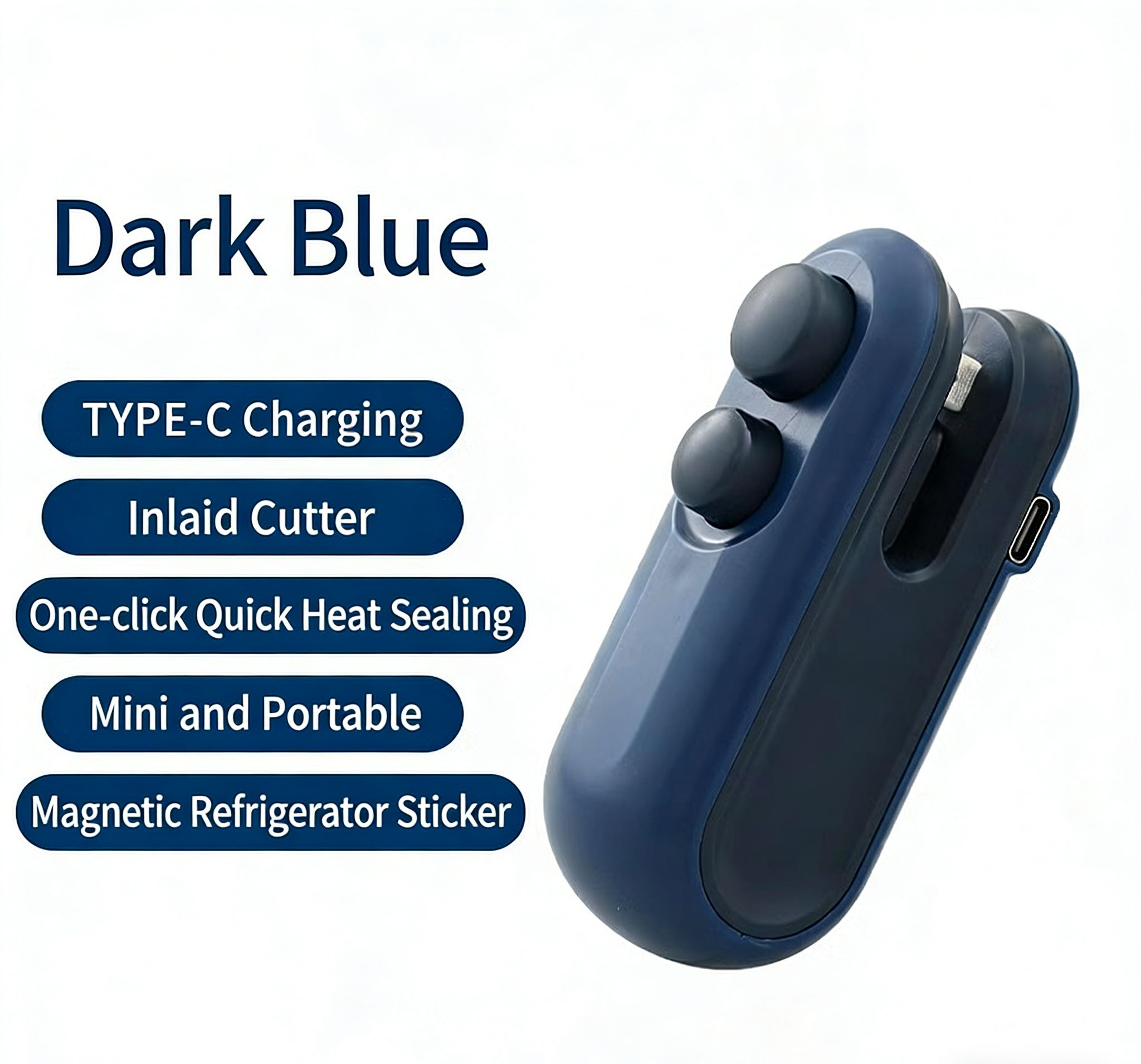 Mini Portable Sealer & Cutter 2-in-1 – USB Rechargeable Heat Sealer for Plastic Bags, Food Storage & Snacks