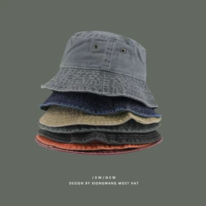 Fashion Washed Denim Hats Unisex Solid Vintag Summer Fisherman Cap Hat for Women Men Bucket Panama Hat Sun Protection