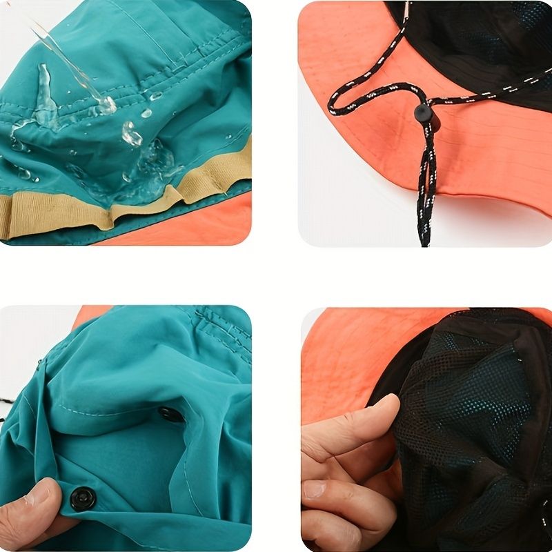 Quick-drying Packable Bucket Hat Wide Brim Breathable Sun Hats Fisherman Cap Outdoor Hats For Women Men Hanging Bag Mountaineering Vacation Visor Basin Hat