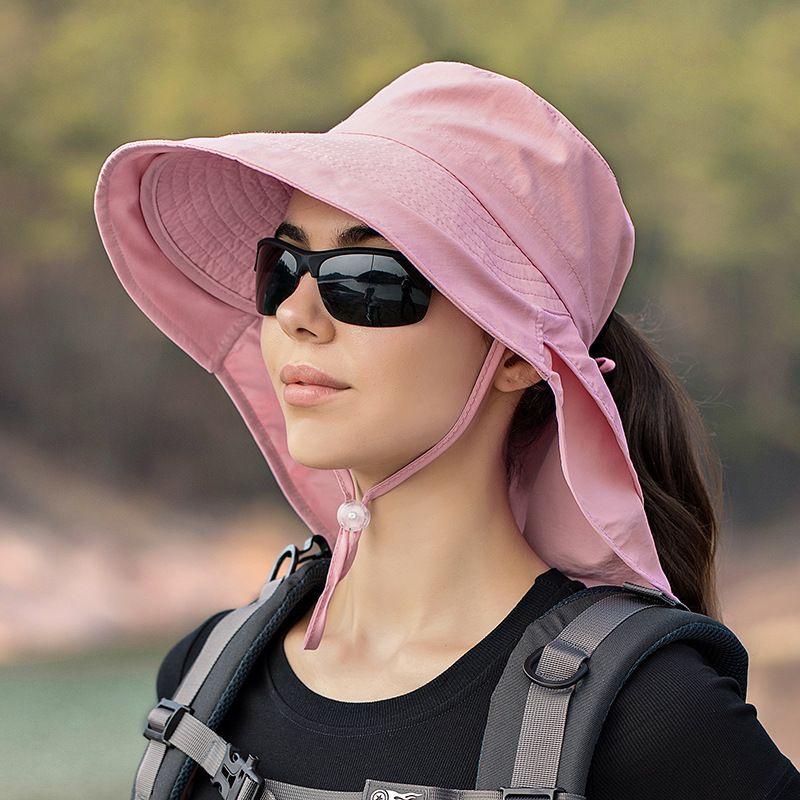 Summer Bucket Hats for Women Big Brim Mountaineering Outdoor Eye Protection Sunscreen Cap Sun Hat Designer Lightweight Ponytail Hole Visor Hats