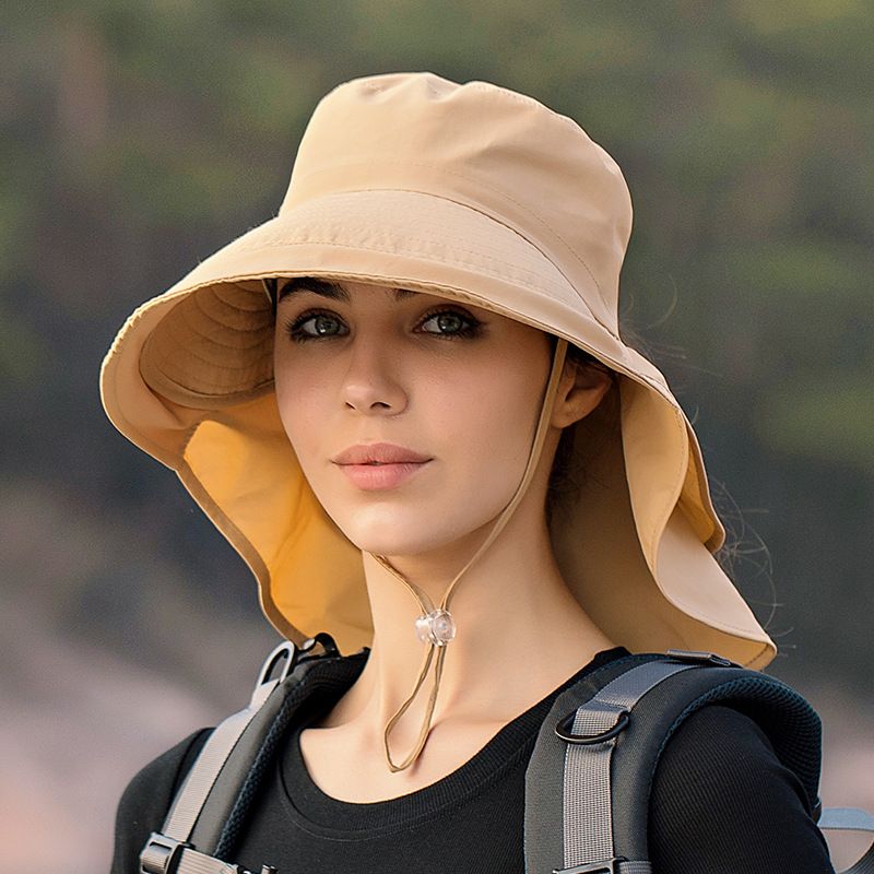 Summer Bucket Hats for Women Big Brim Mountaineering Outdoor Eye Protection Sunscreen Cap Sun Hat Designer Lightweight Ponytail Hole Visor Hats