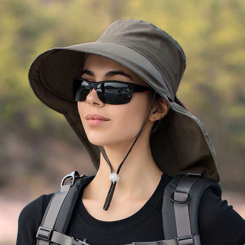 Summer Bucket Hats for Women Big Brim Mountaineering Outdoor Eye Protection Sunscreen Cap Sun Hat Designer Lightweight Ponytail Hole Visor Hats