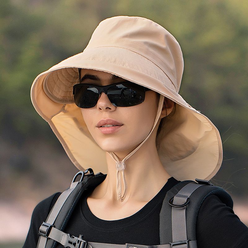 Summer Bucket Hats for Women Big Brim Mountaineering Outdoor Eye Protection Sunscreen Cap Sun Hat Designer Lightweight Ponytail Hole Visor Hats