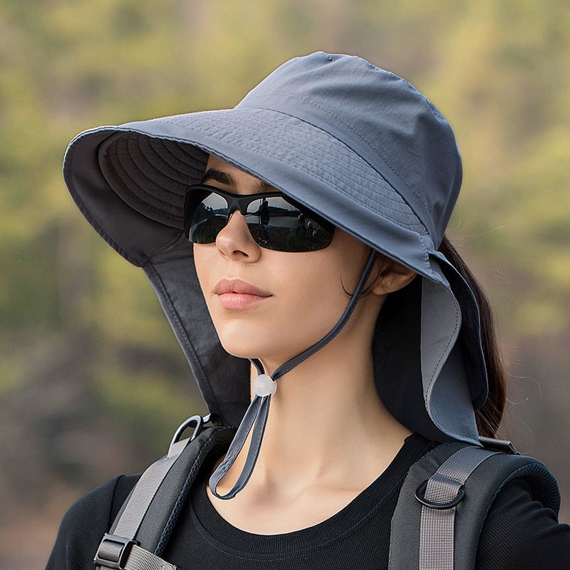 Summer Bucket Hats for Women Big Brim Mountaineering Outdoor Eye Protection Sunscreen Cap Sun Hat Designer Lightweight Ponytail Hole Visor Hats