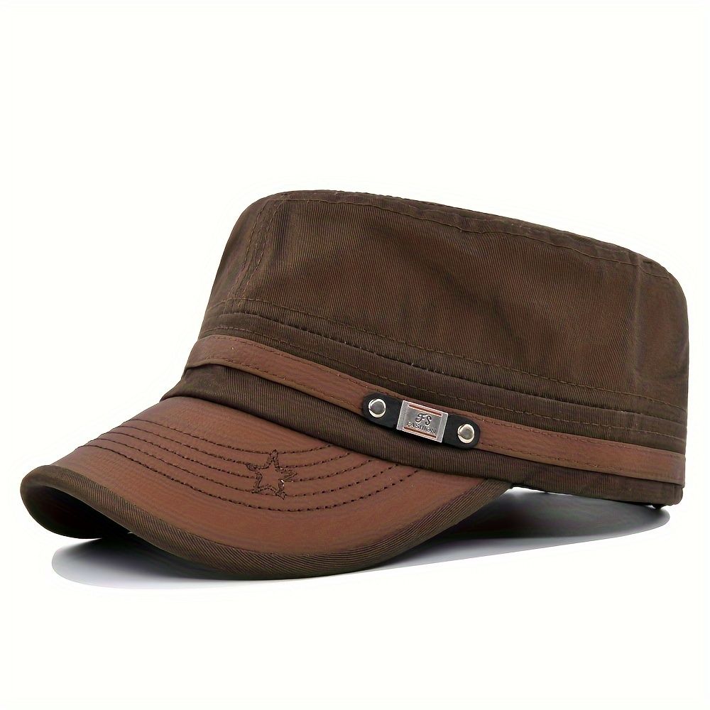 Stylish Army Flat Top Hat Ultimate Sun Protection Cadet Hat Man Flat Top Cap for Men Women for Outdoor Activities Gardening Hiking Daily Wear