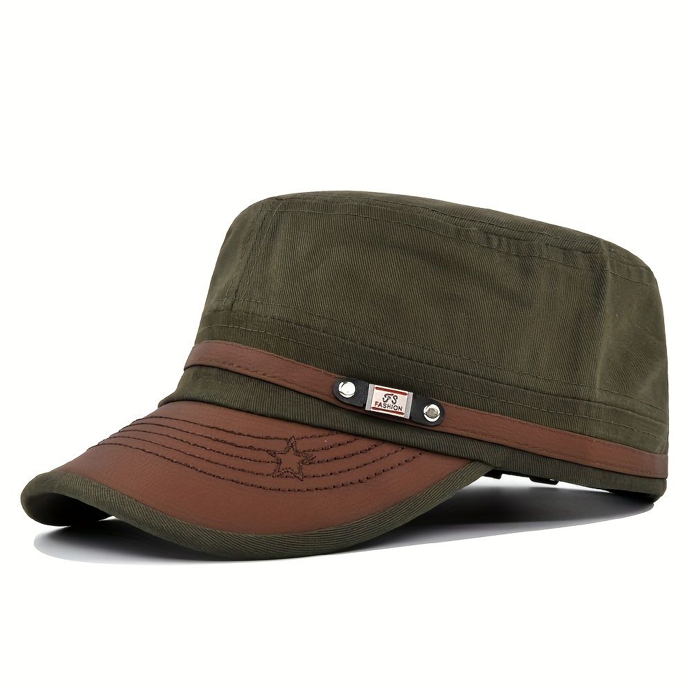 Stylish Army Flat Top Hat Ultimate Sun Protection Cadet Hat Man Flat Top Cap for Men Women for Outdoor Activities Gardening Hiking Daily Wear