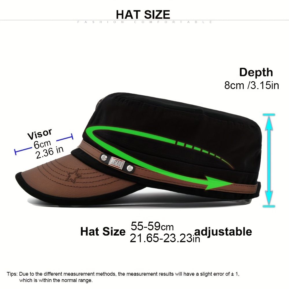 Stylish Army Flat Top Hat Ultimate Sun Protection Cadet Hat Man Flat Top Cap for Men Women for Outdoor Activities Gardening Hiking Daily Wear