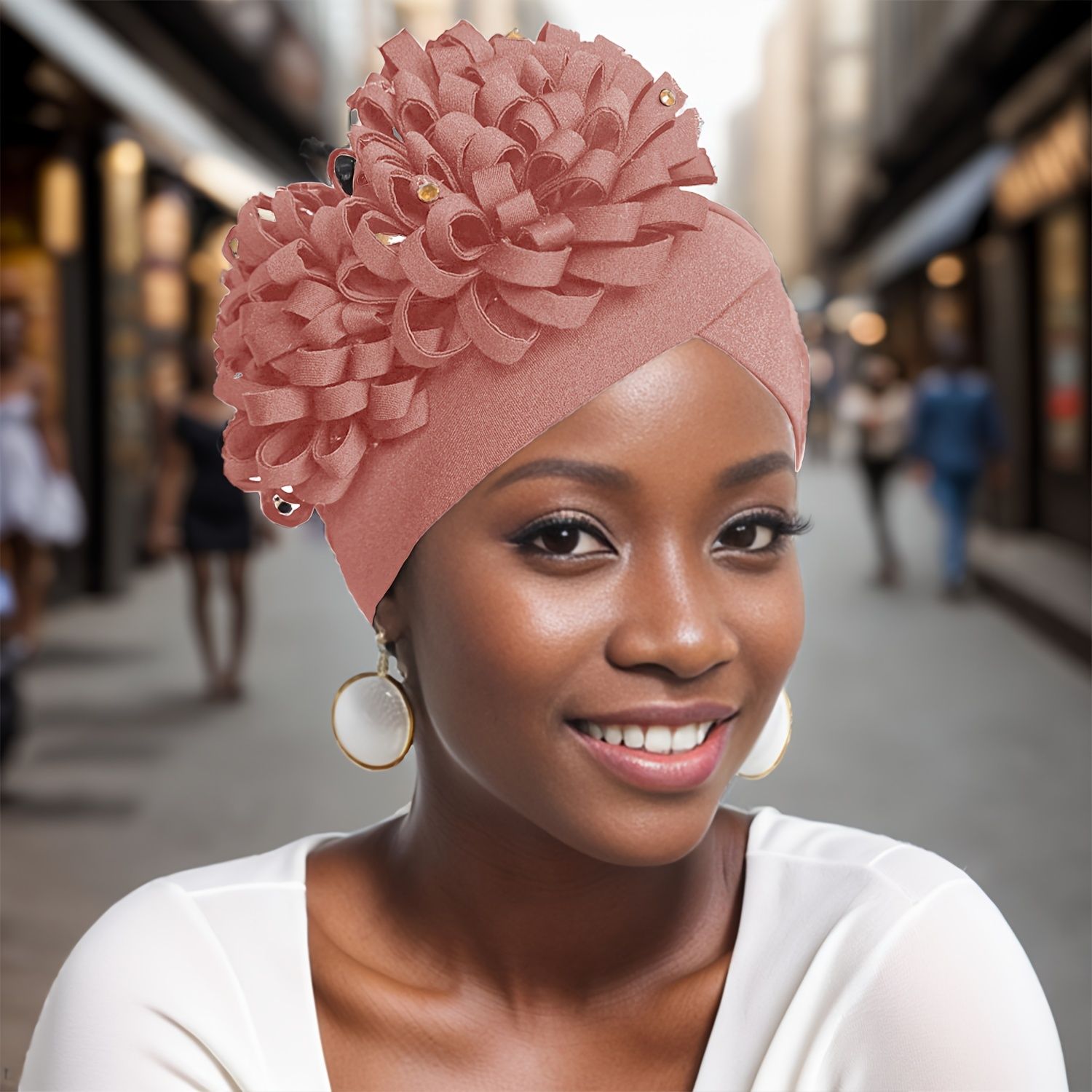 Stylish African Auto Gele Headtie Diamonds Women's Turban Cap Wedding Geles Muslim Head Wraps Bonnet