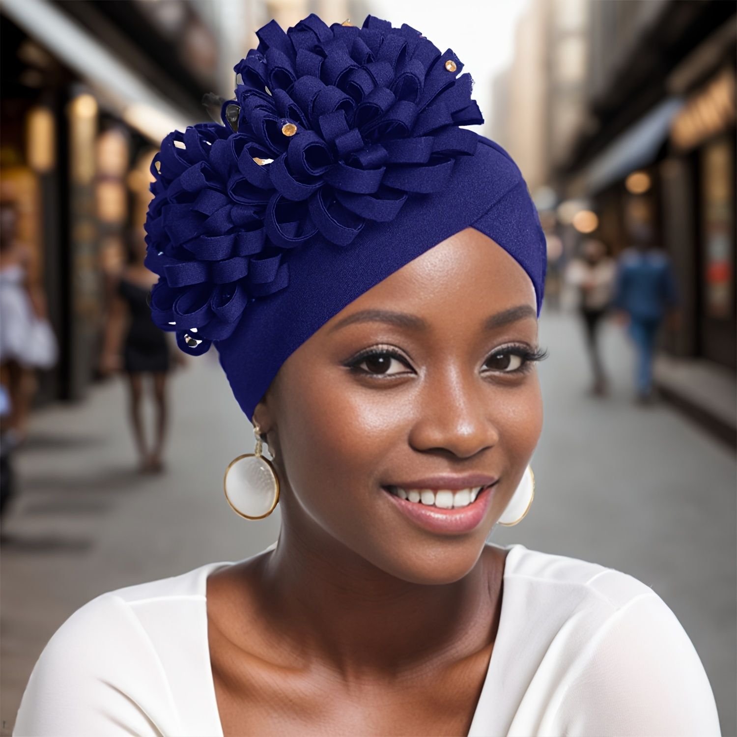Stylish African Auto Gele Headtie Diamonds Women's Turban Cap Wedding Geles Muslim Head Wraps Bonnet