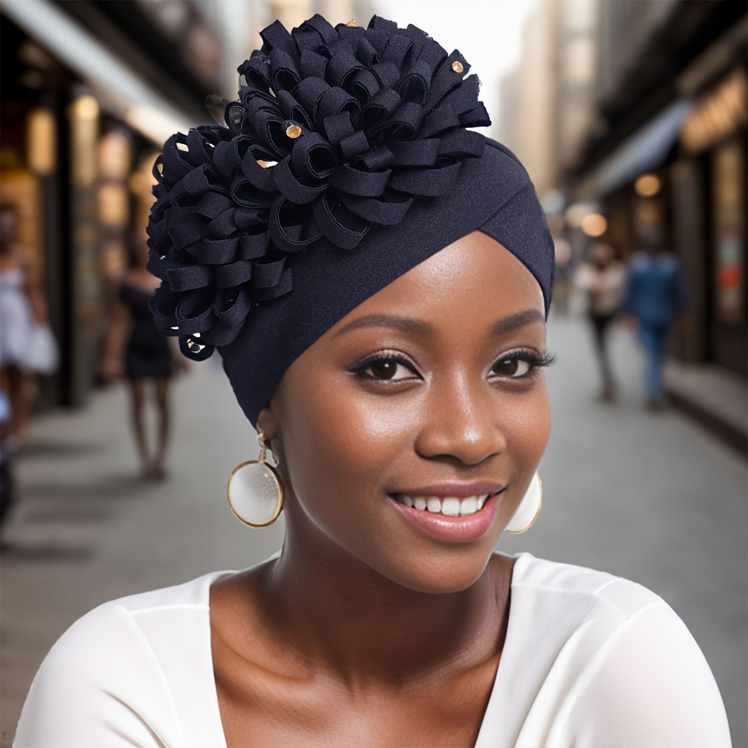 Stylish African Auto Gele Headtie Diamonds Women's Turban Cap Wedding Geles Muslim Head Wraps Bonnet