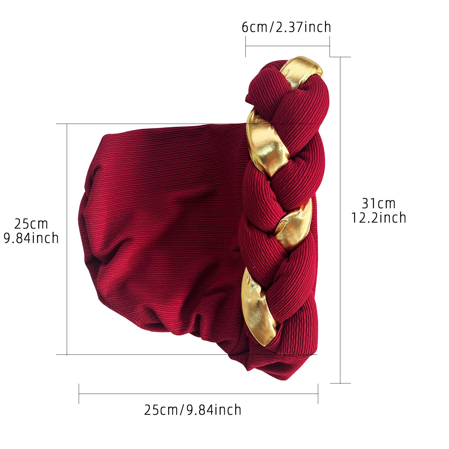 Golden Big Braid Turban Hat Head Wraps Boho Beanies Elastic Bandana Chemo Cap Bonnet Lady Party Headpiece For wedding