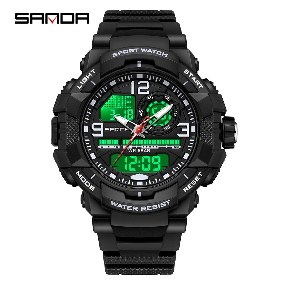 Waterproof glow-in-the-dark men's watch, multi-functional LED digital luminous calendar alarm men's watch, outdoor sports watch, men's chronograph watch, men's gift