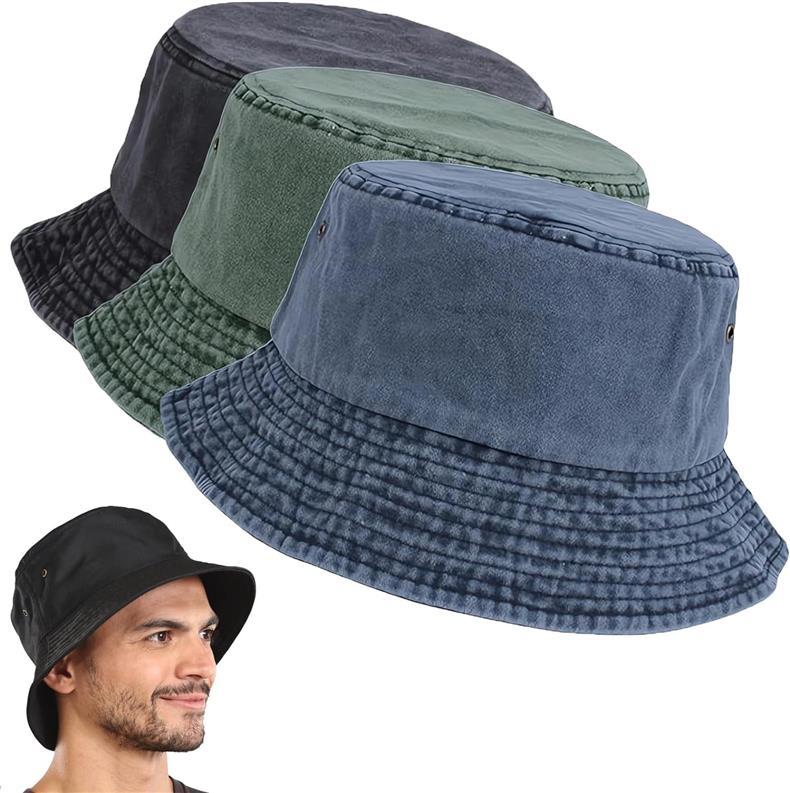 Fashion Washed Denim Hats | Unisex Solid Vintag Summer Fisherman Cap Hat | For Women Men Bucket Panama Hat | Sun Protection & Fashion