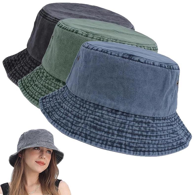 Fashion Washed Denim Hats | Unisex Solid Vintag Summer Fisherman Cap Hat | For Women Men Bucket Panama Hat | Sun Protection & Fashion