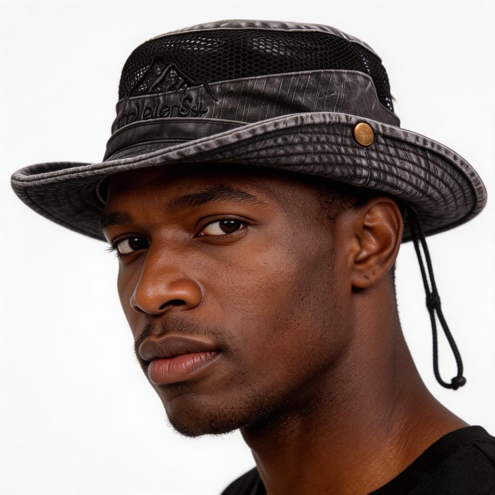 Summer outdoor sun hat | men's big edge sun visor | men's anti-ultraviolet fishing hat fisherman hat sun cap | Wide Brim & Breathable Mesh & With Adjustable Chin Strap