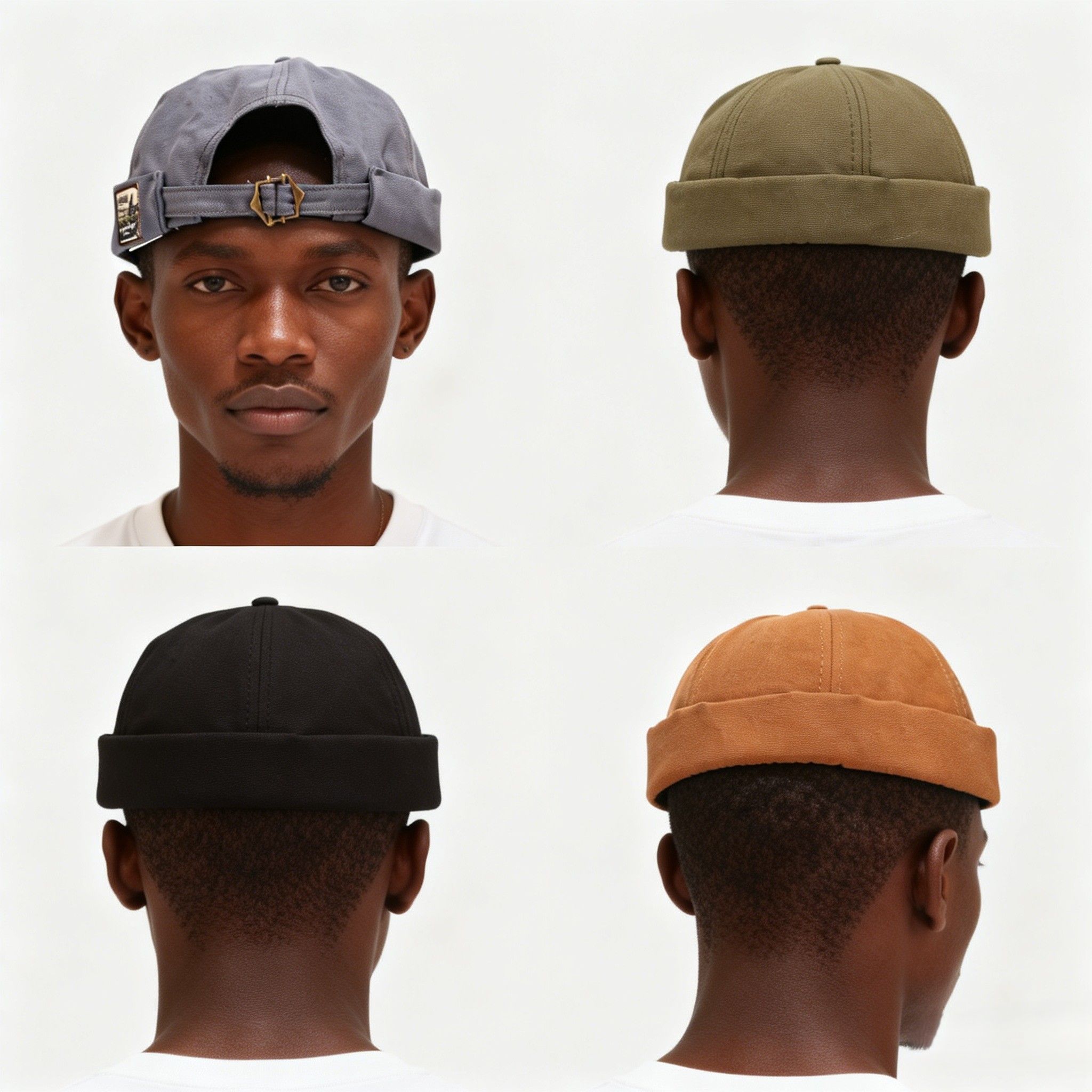 Korean version of the spring hat without a beanie | Retro Rolled Cuff Docker Cap for Men & Women | melon skin hat landlord hat street hipster hip hop hat rogue hat sailor hat