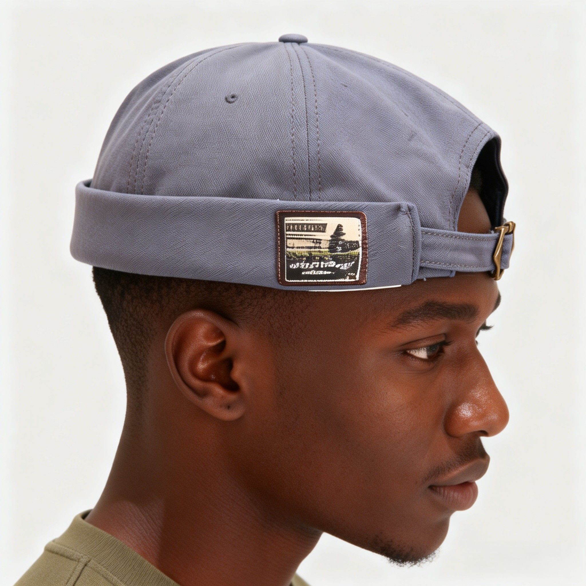 Korean version of the spring hat without a beanie | Retro Rolled Cuff Docker Cap for Men & Women | melon skin hat landlord hat street hipster hip hop hat rogue hat sailor hat