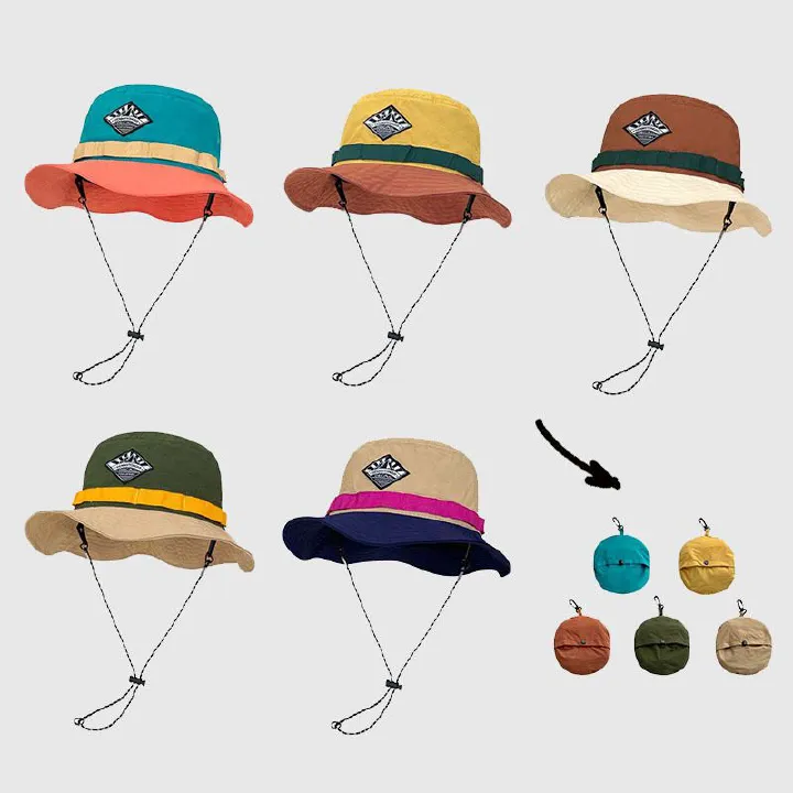 Quick-drying Packable Bucket Hat | Wide Brim Breathable Sun Hats Fisherman Cap | Outdoor Hats For Women Men | Mountaineering Vacation Visor Basin Hat | With storage bag