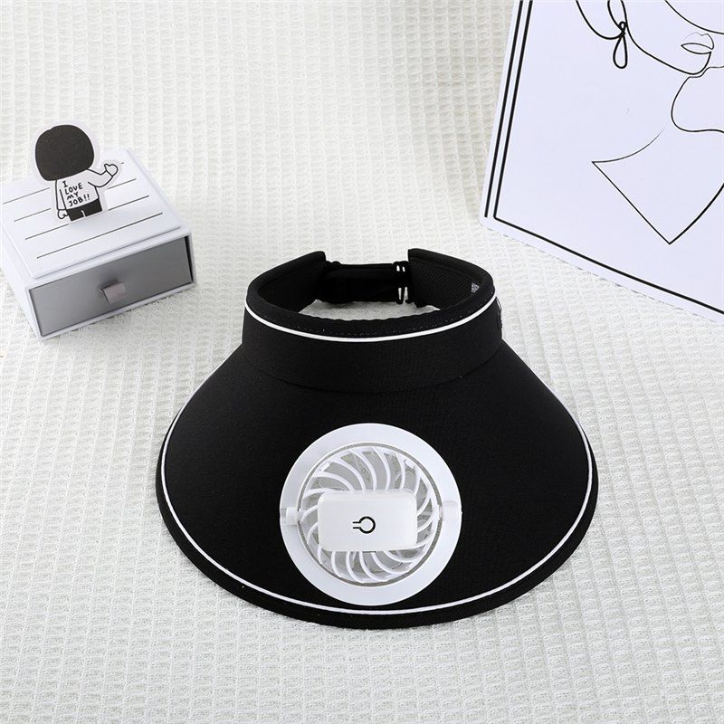 Women's Cooling Sun Visor with Fan | USB Rechargeable Fan Sun Hat | UPF50+ UV Protection,Adjustable Fit | Rechargeable Fan for Outdoor & Beach Use