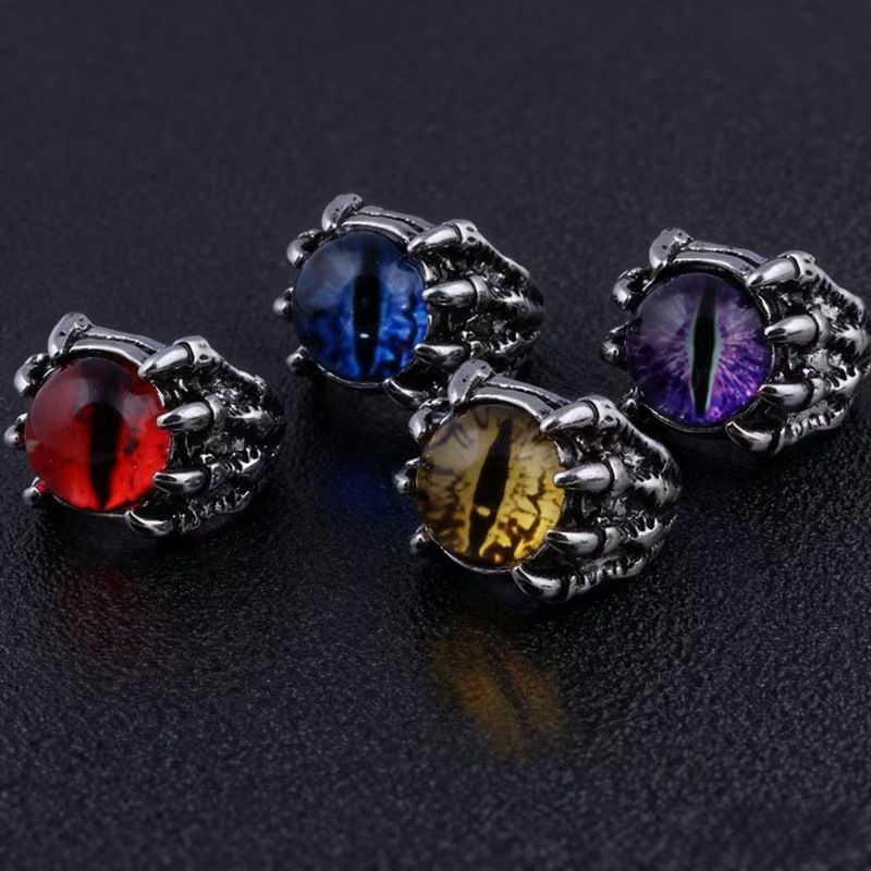 Adjustable Evil Eye Demon Claw Ring | Gothic Evil Eye Ring | Eagle Claw Design with Adjustable Size, Ideal for Punk, Rock & Biker Fashion | Unisex Punk Gothic Vintage Jewelry for Men & Women