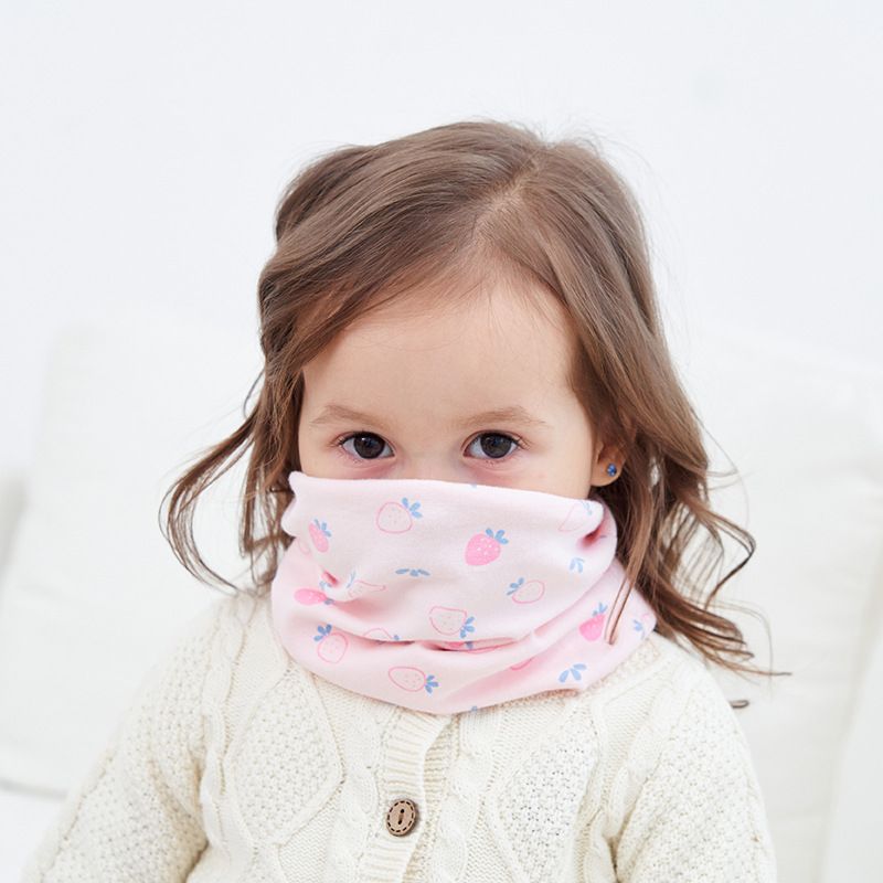 🐰🐻Kids' 100% Cotton Neck Gaiter | Multifunctional Baby Scarf, Windproof Warm Neck Cover, Face mask for Winter | Cute Cartoon Print, Soft Breathable Scarf for Boys & Girls