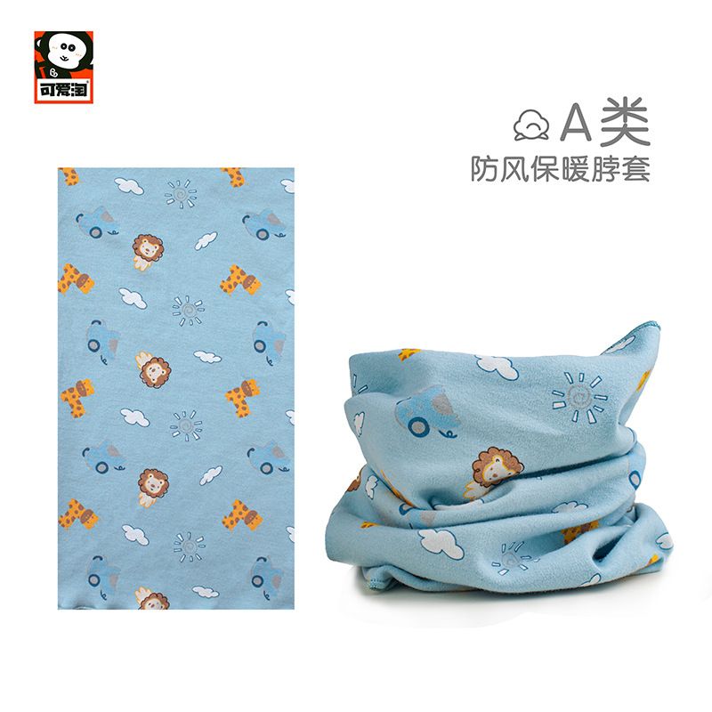 🐰🐻Kids' 100% Cotton Neck Gaiter | Multifunctional Baby Scarf, Windproof Warm Neck Cover, Face mask for Winter | Cute Cartoon Print, Soft Breathable Scarf for Boys & Girls