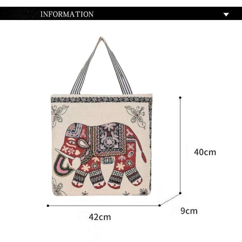 Large Capacity Canvas Tote Bags Shoulder Bag Linen Crossbody Bag For Women Trendy Cool Ethnic Style Shoulder Bag Handbag