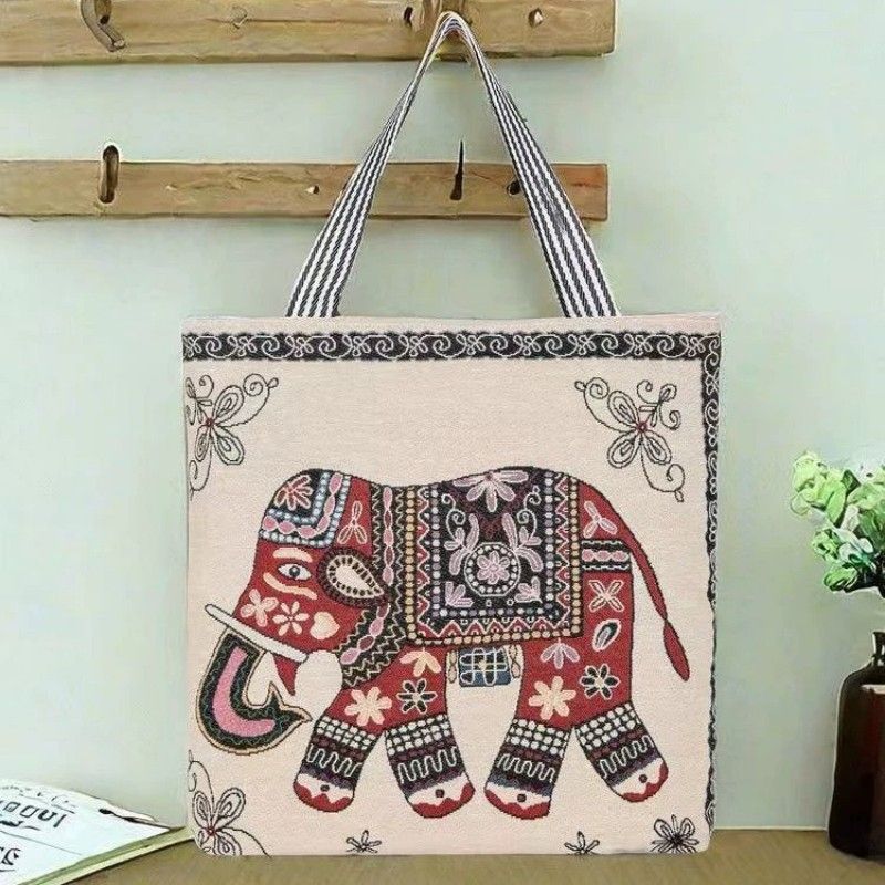 Large Capacity Canvas Tote Bags Shoulder Bag Linen Crossbody Bag For Women Trendy Cool Ethnic Style Shoulder Bag Handbag