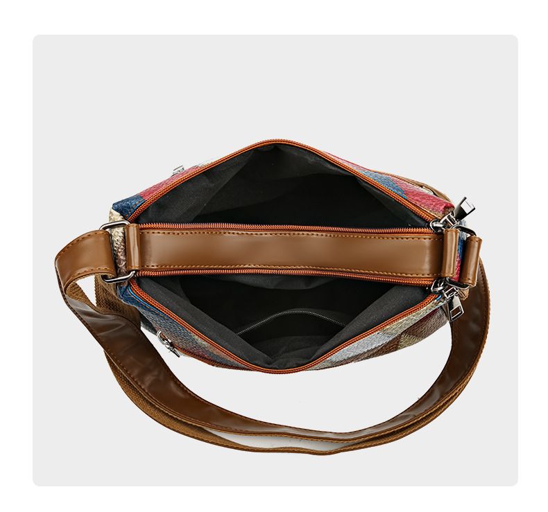 New Crossbody Women's Bag Splicing Color Contrasting Women's Fashion Multi layer Pocket Retro Versatile Shoulder Bag Women Luxury Handbags