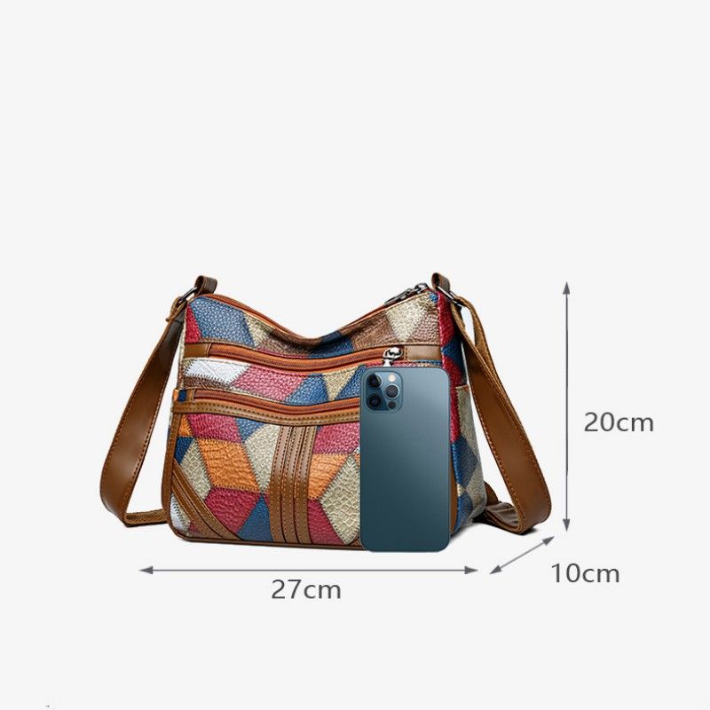 New Crossbody Women's Bag Splicing Color Contrasting Women's Fashion Multi layer Pocket Retro Versatile Shoulder Bag Women Luxury Handbags