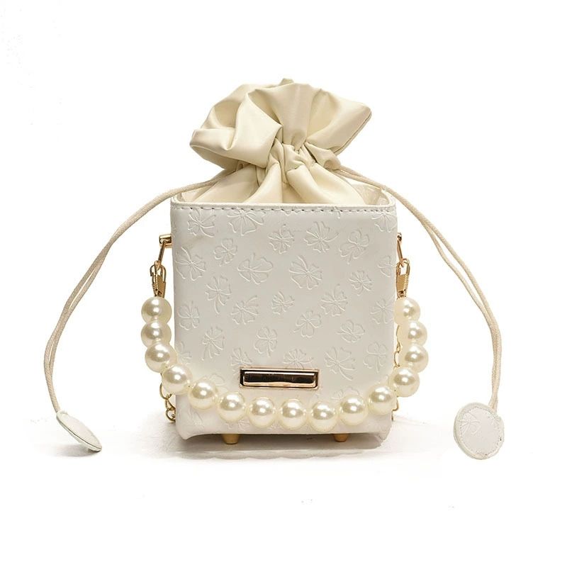 Leisure Beautiful Bucket  Ladies Bags Casual And Simple Crossbody Bags  Pearl Handbag For Women