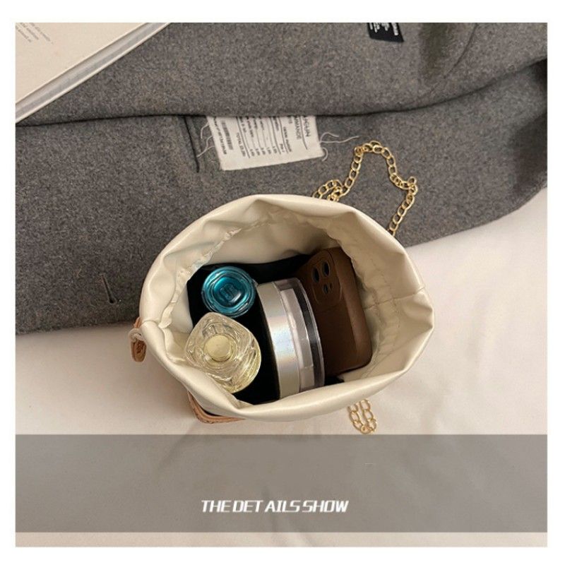 Leisure Beautiful Bucket  Ladies Bags Casual And Simple Crossbody Bags  Pearl Handbag For Women