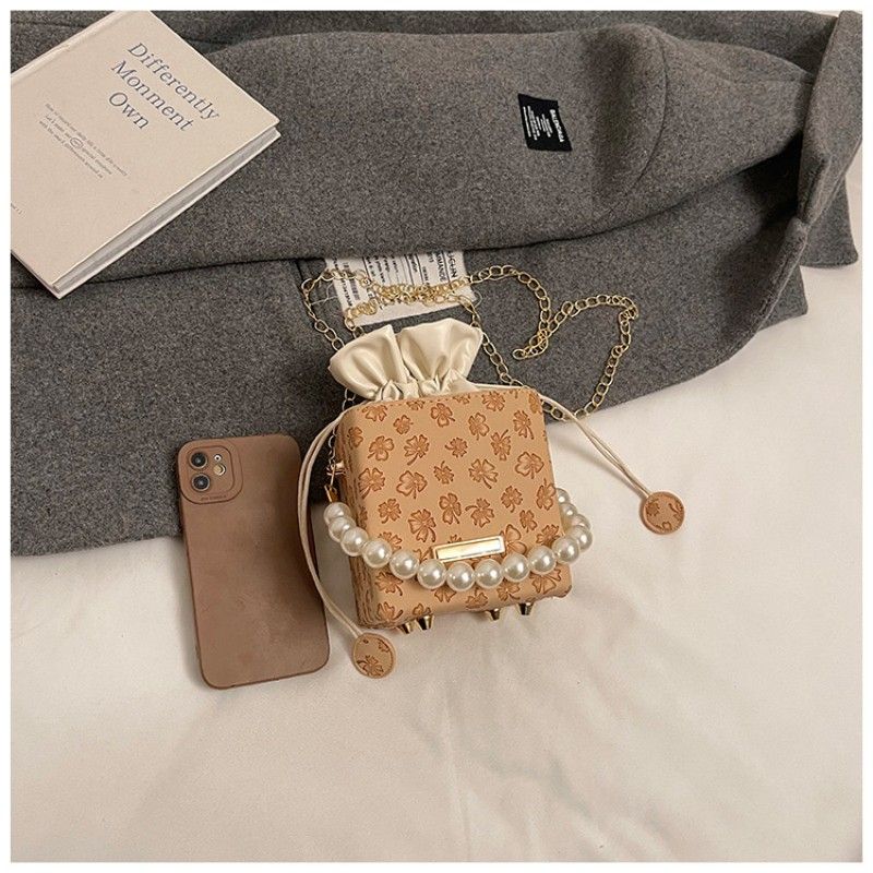 Leisure Beautiful Bucket  Ladies Bags Casual And Simple Crossbody Bags  Pearl Handbag For Women